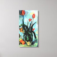 Tulpen in een vaas van Paul Cezanne, Vintage Kunst