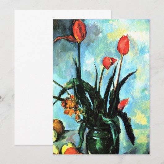 Tulpen in een Vase door Paul Cezanne,  kunst (Voorkant / Achterkant)