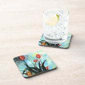 Tulpen in een Vase door Paul Cezanne,  kunst Bier Onderzetter (Rechterzijde)