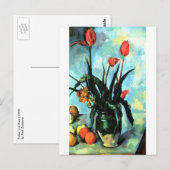 Tulpen in een Vase door Paul Cezanne,  kunst Briefkaart (Voorkant / Achterkant)