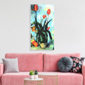 Tulpen in een Vase door Paul Cezanne,  kunst Canvas Afdruk (Insitu (Woonkamer))