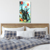 Tulpen in een Vase door Paul Cezanne,  kunst Canvas Afdruk (Insitu (Slaapkamer))