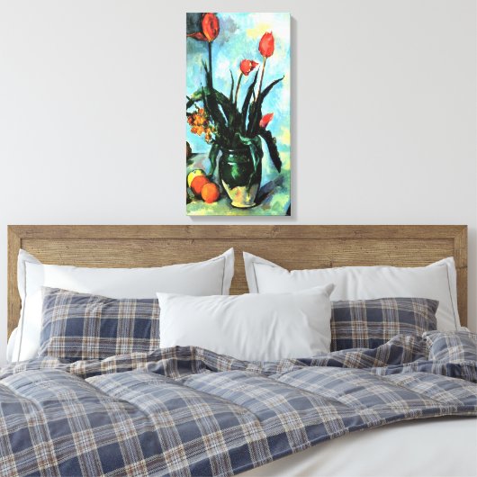 Tulpen in een Vase door Paul Cezanne,  kunst Canvas Afdruk (Insitu (Slaapkamer))