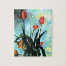 Tulpen in een Vase door Paul Cezanne,  kunst