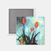 Tulpen in een Vase door Paul Cezanne,  kunst Magneet (Voorkant / Achterkant)