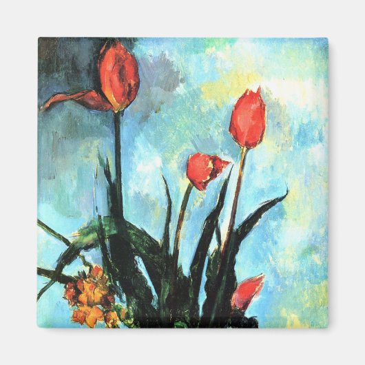 Tulpen in een Vase door Paul Cezanne,  kunst Magneet (Voorkant)