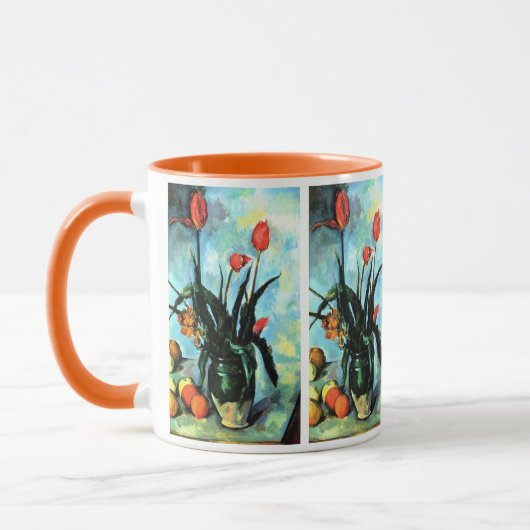 Tulpen in een Vase door Paul Cezanne, kunst Mok (Links)