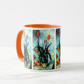 Tulpen in een Vase door Paul Cezanne,  kunst Mok (Voorkant links)