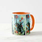 Tulpen in een Vase door Paul Cezanne,  kunst Mok (Voorkant rechts)