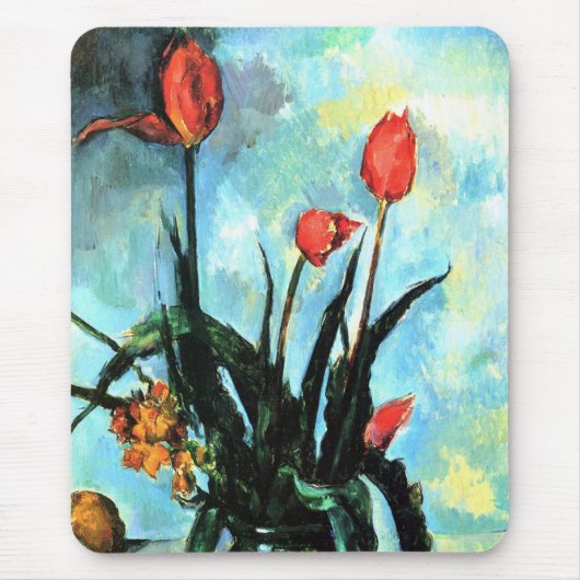 Tulpen in een Vase door Paul Cezanne,  kunst Muismat (Voorkant)