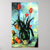 Tulpen in een Vase door Paul Cezanne,  kunst Poster (Voorkant)
