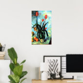 Tulpen in een Vase door Paul Cezanne,  kunst Poster (Thuiskantoor)