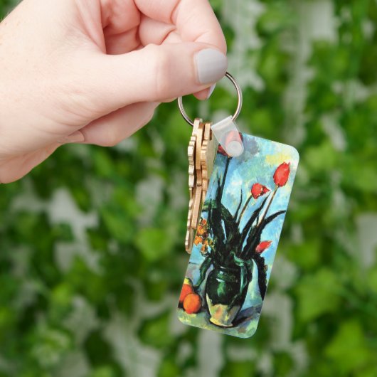 Tulpen in een Vase door Paul Cezanne,  kunst Sleutelhanger (Hand)