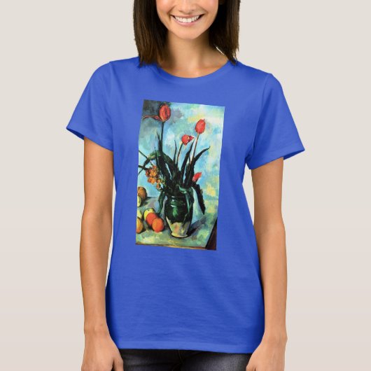 Tulpen in een Vase door Paul Cezanne,  kunst T-shirt (Voorkant)