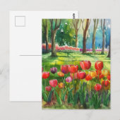 Tulpen in het park briefkaart (Voorkant / Achterkant)