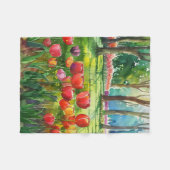 Tulpen in het park fleece deken (Voorkant (Horizontaal))