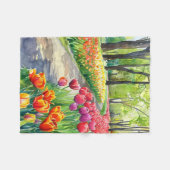 Tulpen in het park fleece deken (Voorkant (Horizontaal))