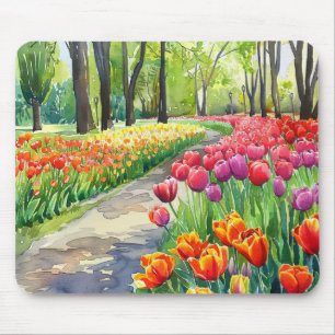 Tulpen in het park muismat