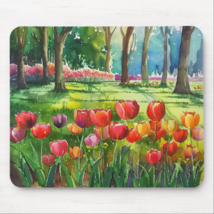 Tulpen in het park muismat