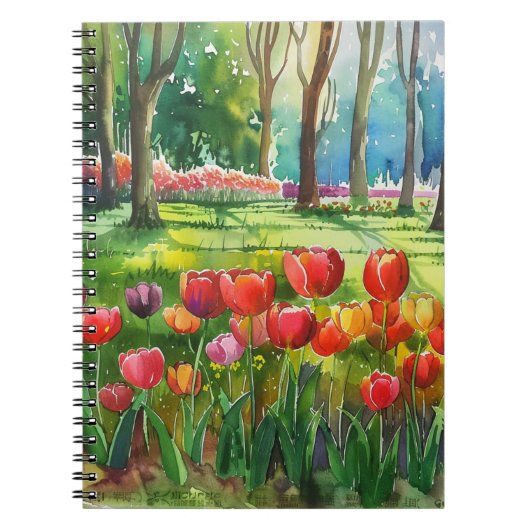 Tulpen in het park notitieboek (Voorkant)