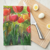 Tulpen in het park theedoek (Quarter Fold)
