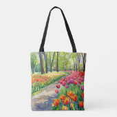 Tulpen in het park tote bag (Achterkant)