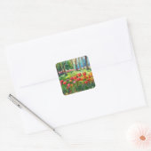Tulpen in het park vierkante sticker (Envelop)