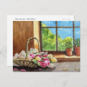 Tulpen in het raam Briefkaart (Voorkant / Achterkant)
