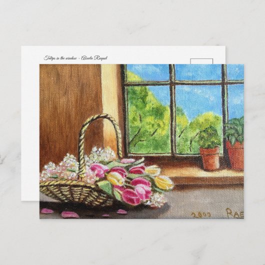 Tulpen in het raam Briefkaart (Voorkant / Achterkant)