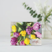 Tulpen in het voorjaar briefkaart (Staand voorkant)