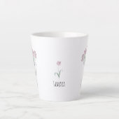 Tulpen in Keramische Kan Latte Mok (Voorkant)
