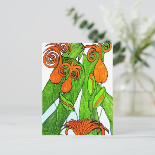 Tulpen in oranje Briefkaart (Staand voorkant)