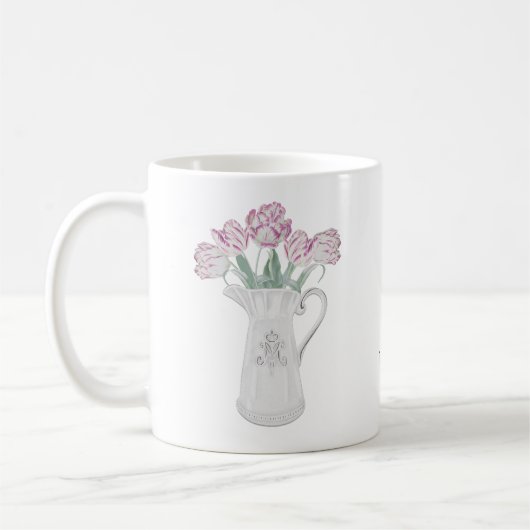 Tulpen in Pitcher Ceramic Koffiemok (Links)