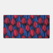 Tulpen in rood en blauw bureaumat (Voorkant)