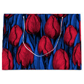 Tulpen in rood en blauw groot cadeauzakje (Voorkant)