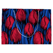 Tulpen in rood en blauw groot cadeauzakje (Achterkant)