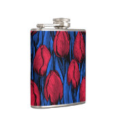 Tulpen in rood en blauw heupfles (Rechts)
