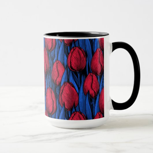 Tulpen in rood en blauw mok (Rechts)