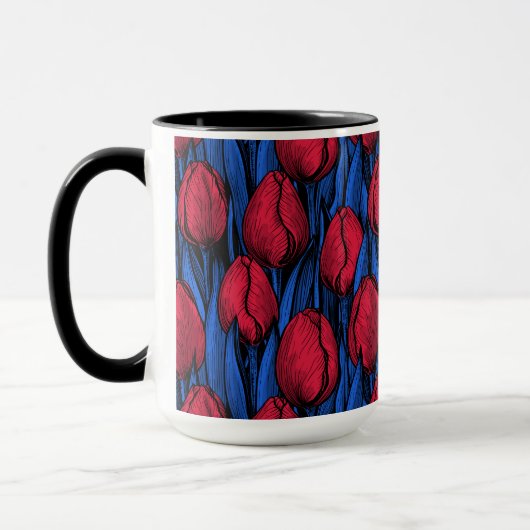 Tulpen in rood en blauw mok (Links)