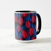 Tulpen in rood en blauw mok (Voorkant rechts)