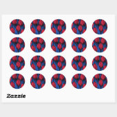 Tulpen in rood en blauw ronde sticker (Vel)