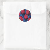 Tulpen in rood en blauw ronde sticker (Tas)