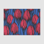 Tulpen in rood en blauw tissuepapier (Voorkant)