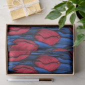 Tulpen in rood en blauw tissuepapier (Geschenk)