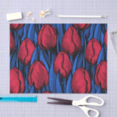 Tulpen in rood en blauw tissuepapier (Craft)
