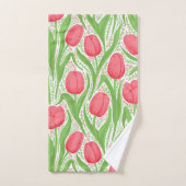 Tulpen in rood en groen bad handdoek (Handdoek)