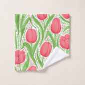 Tulpen in rood en groen bad handdoek (Wasdoekje)