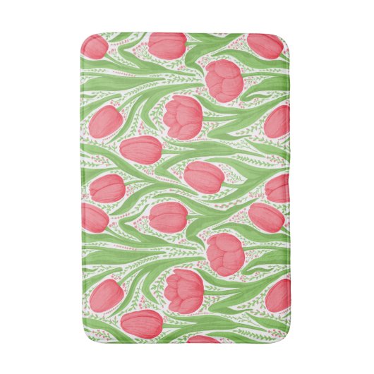 Tulpen in rood en groen badmat (Voorkant Verticaal)