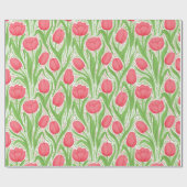 Tulpen in rood en groen cadeaupapier (Vlak)