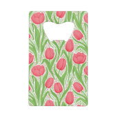 Tulpen in rood en groen creditkaart flessenopener (Voorkant)